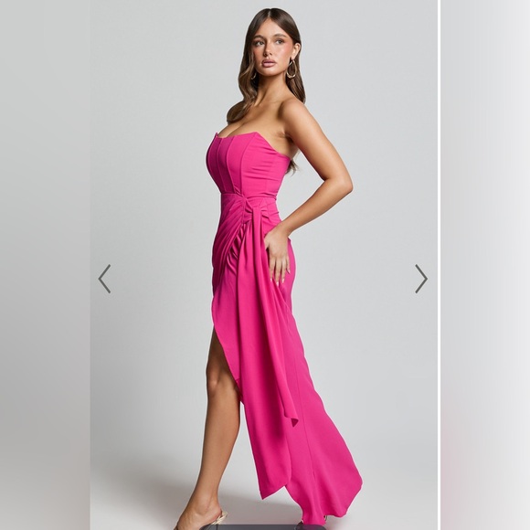 ABIGAIL MAXI DRESS - BODICE TIE DRESS IN MULBERRY - Picture 2 of 4